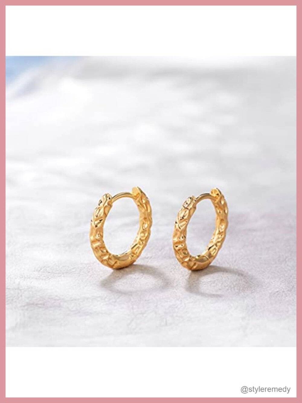 14k Gold Plated Huggie Hoop Earrings Cubic Zirconia Small Hoops Lightweight - Picture 4 of 6